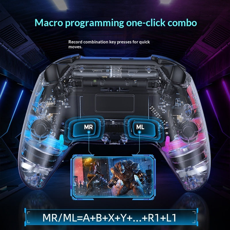 GENX Transparent Wireless Controller for PS4, Switch & PC