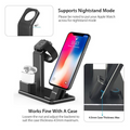 GENX 3-in-1 Wireless Charging Station for iPhone, Apple Watch & AirPods