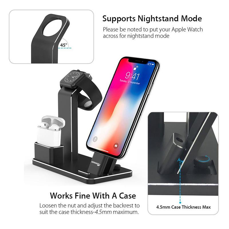 GENX 3-in-1 Wireless Charging Station for iPhone, Apple Watch & AirPods