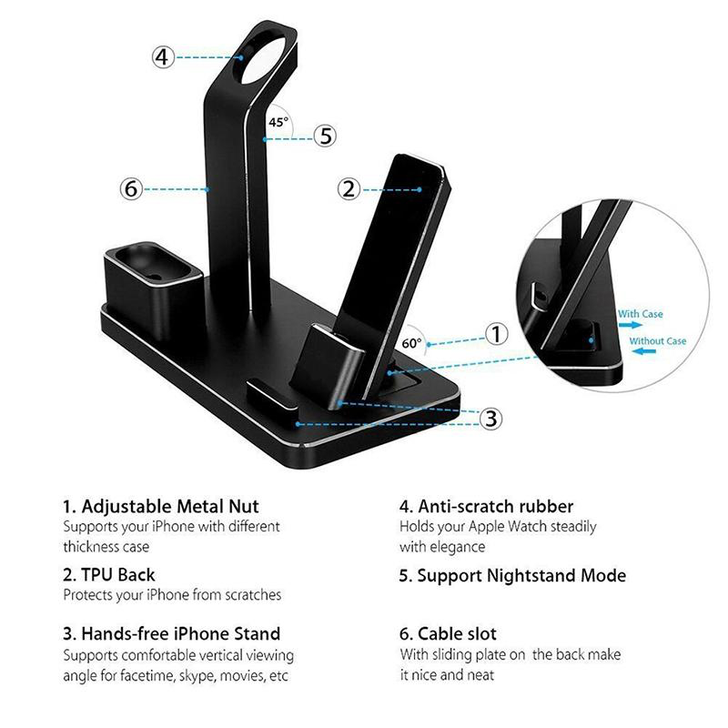 GENX 3-in-1 Wireless Charging Station for iPhone, Apple Watch & AirPods