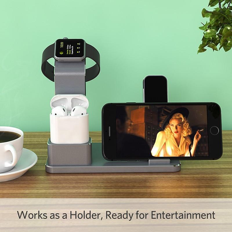 GENX 3-in-1 Wireless Charging Station for iPhone, Apple Watch & AirPods