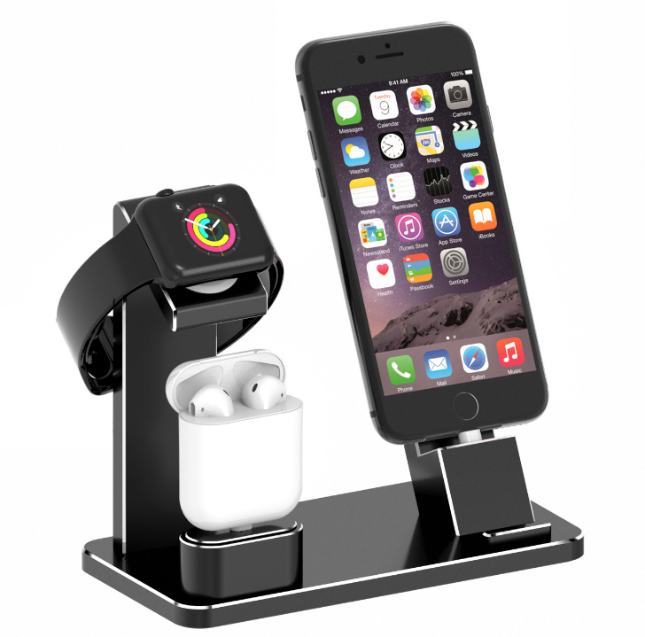 GENX 3-in-1 Wireless Charging Station for iPhone, Apple Watch & AirPods