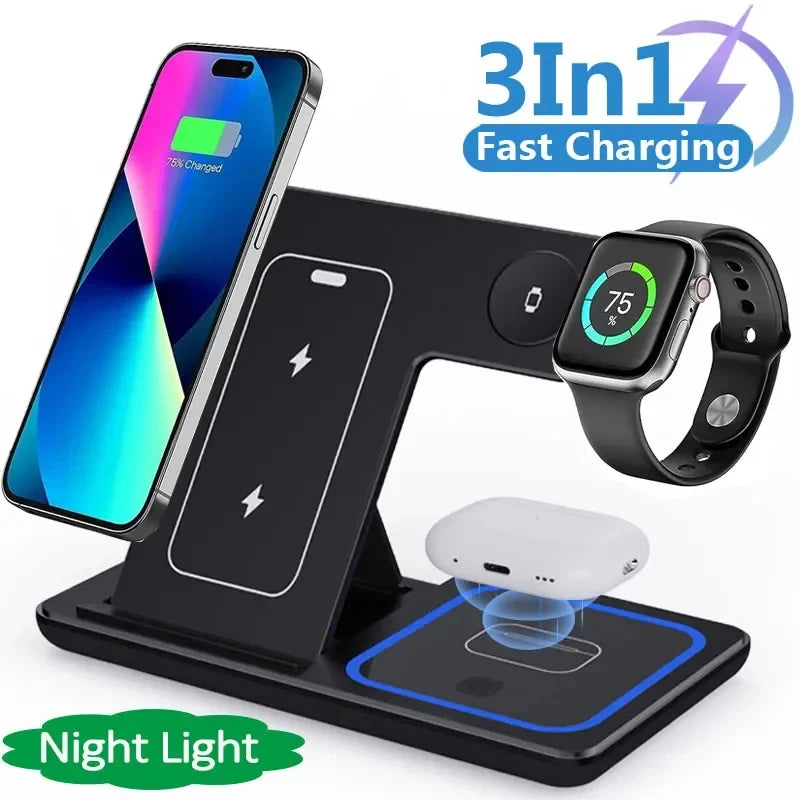 GENX 15W Fast Wireless Charging Stand for iPhone, Apple Watch & AirPods Pro